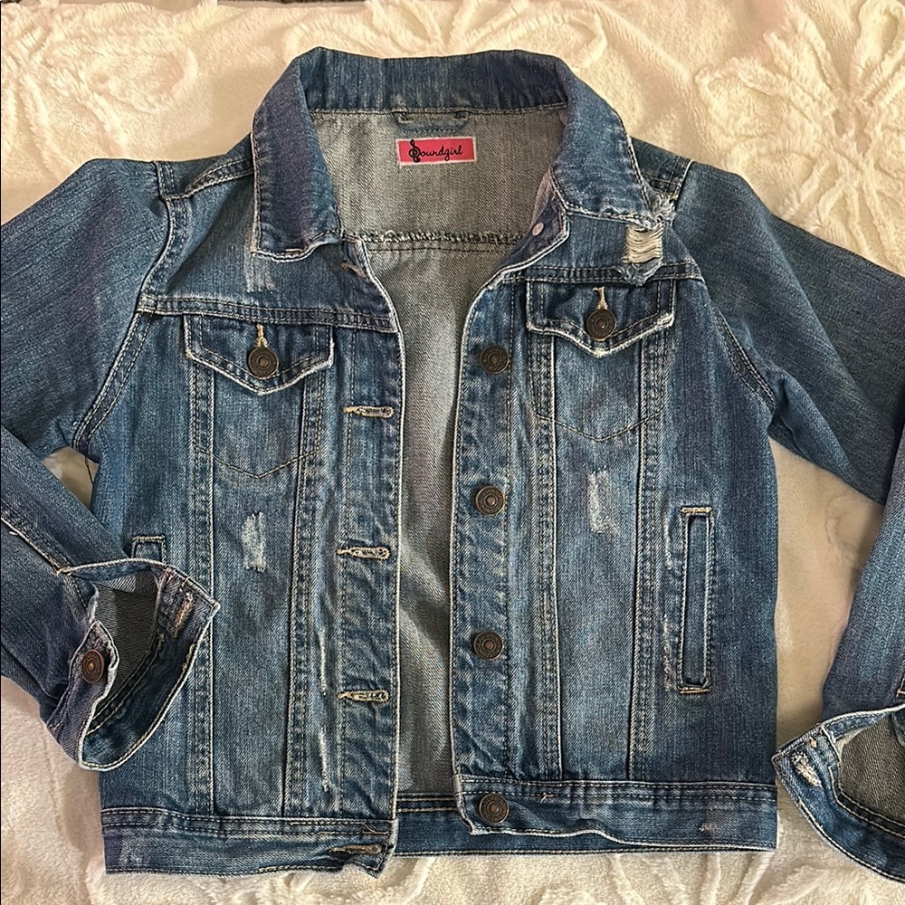 Denim Jacket with Distressed Details